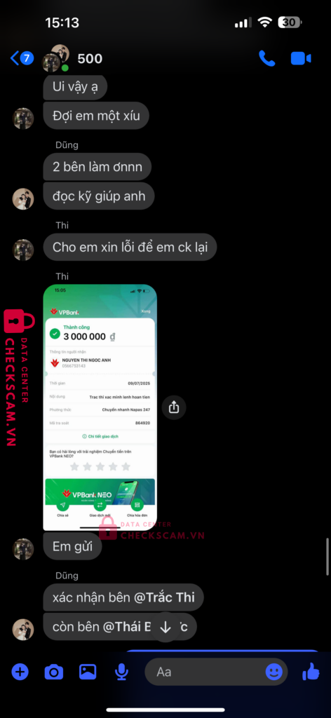 0566753143 NGUYEN THI NGOC ANH VP BANK bị cảnh báo lừa đảo scam