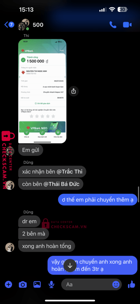 0566753143 NGUYEN THI NGOC ANH VP BANK bị cảnh báo lừa đảo scam