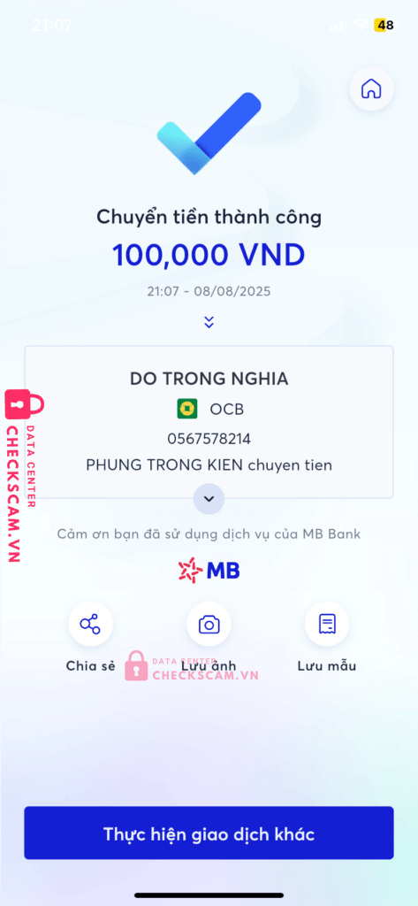 0567578214 DO TRONG NGHIA ocb bị cảnh báo lừa đảo scam