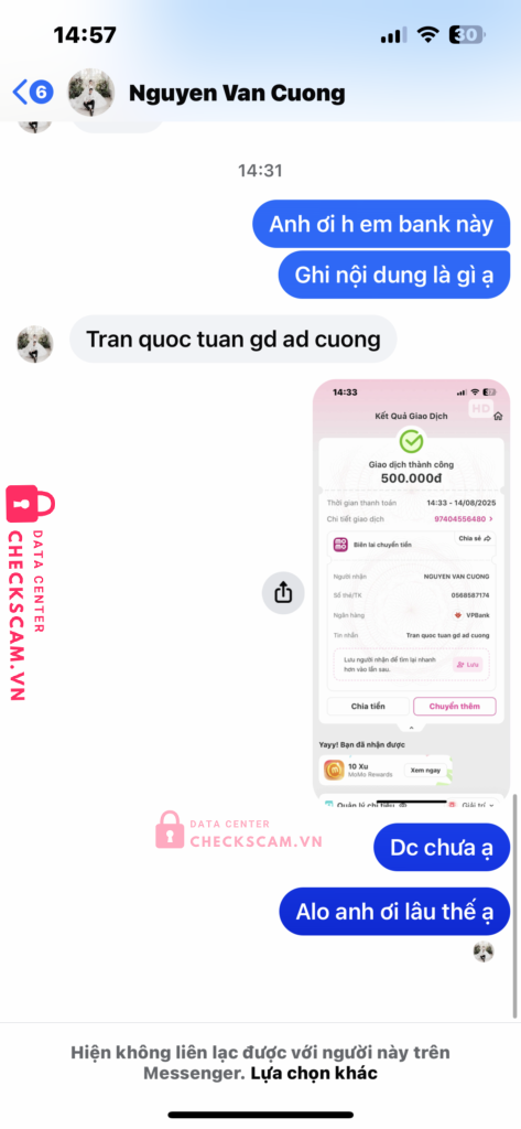 0568587175 NGUYEN VAN CUONG VP BANK bị cảnh báo lừa đảo scam