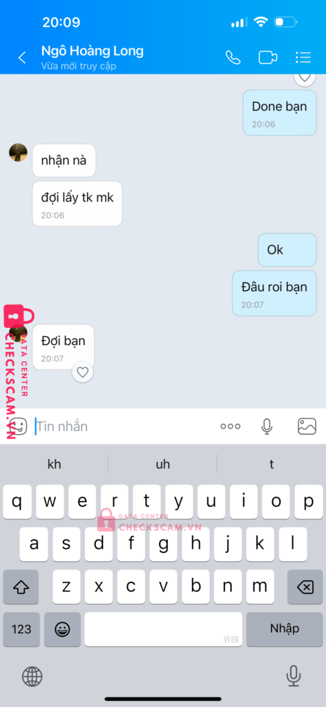 0587106730 NGO HOANG LONG Zalo Pay bị cảnh báo lừa đảo scam