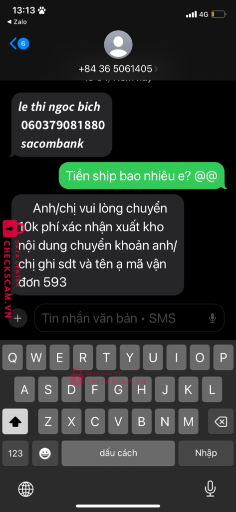 060379081880 Le Thi Ngoc Bich Sacombank bị cảnh báo lừa đảo scam