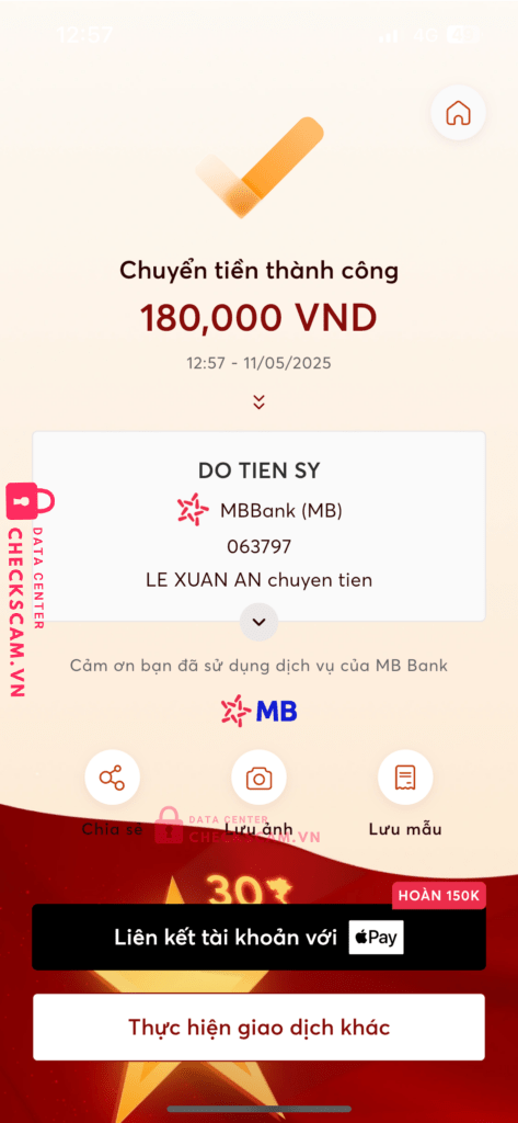 063797 Do Tien Sy MB bị cảnh báo lừa đảo scam
