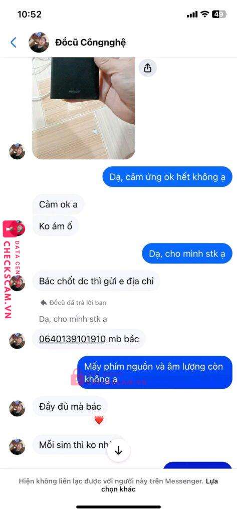 0640139101910 NGUYEN VAN HIEU MB bị cảnh báo lừa đảo scam
