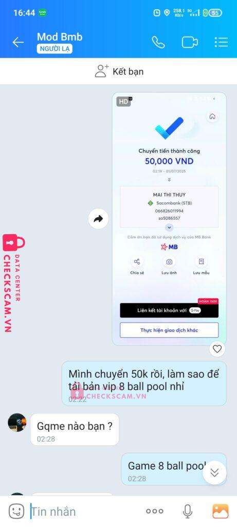 066826011994 MAI THI THUY sacombank bị cảnh báo lừa đảo scam