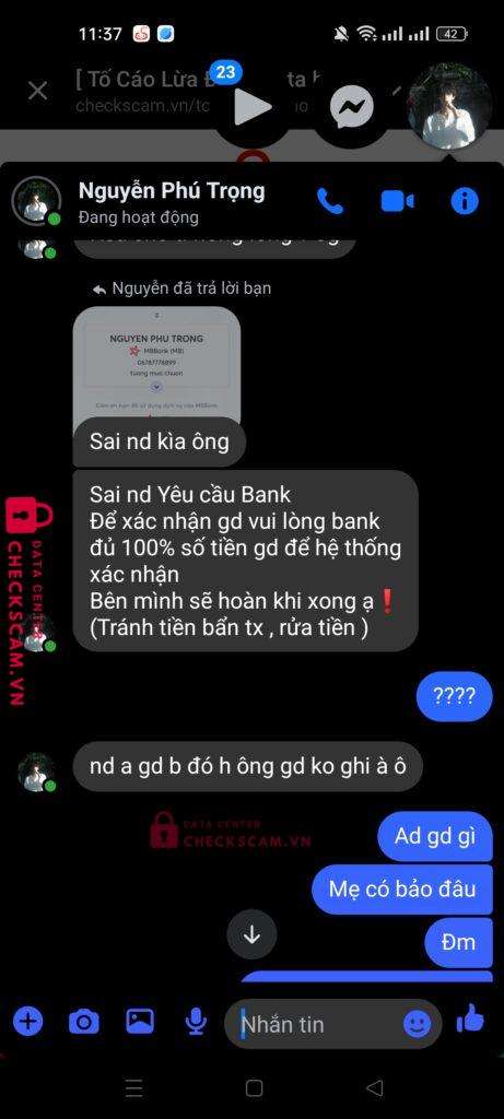 06787778899 Nguyen Phu Trong MB bị cảnh báo lừa đảo scam