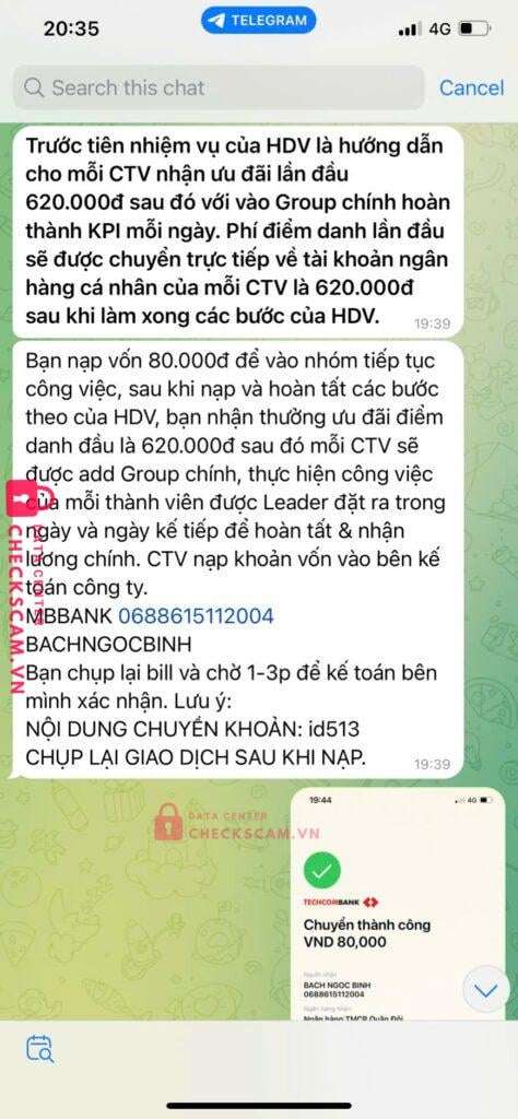 0688615112004 Bach Ngoc Binh MB bị cảnh báo lừa đảo scam