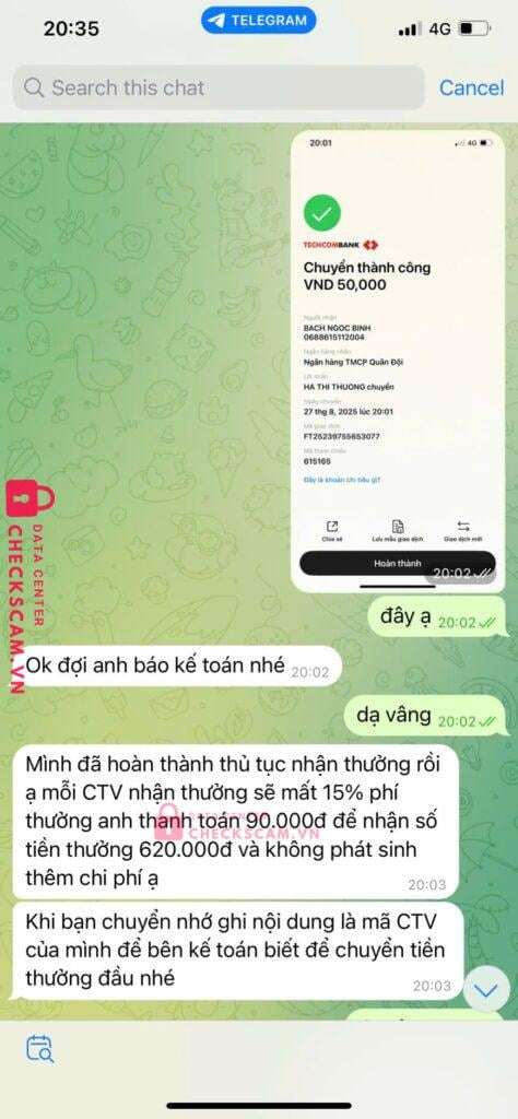 0688615112004 Bach Ngoc Binh MB bị cảnh báo lừa đảo scam