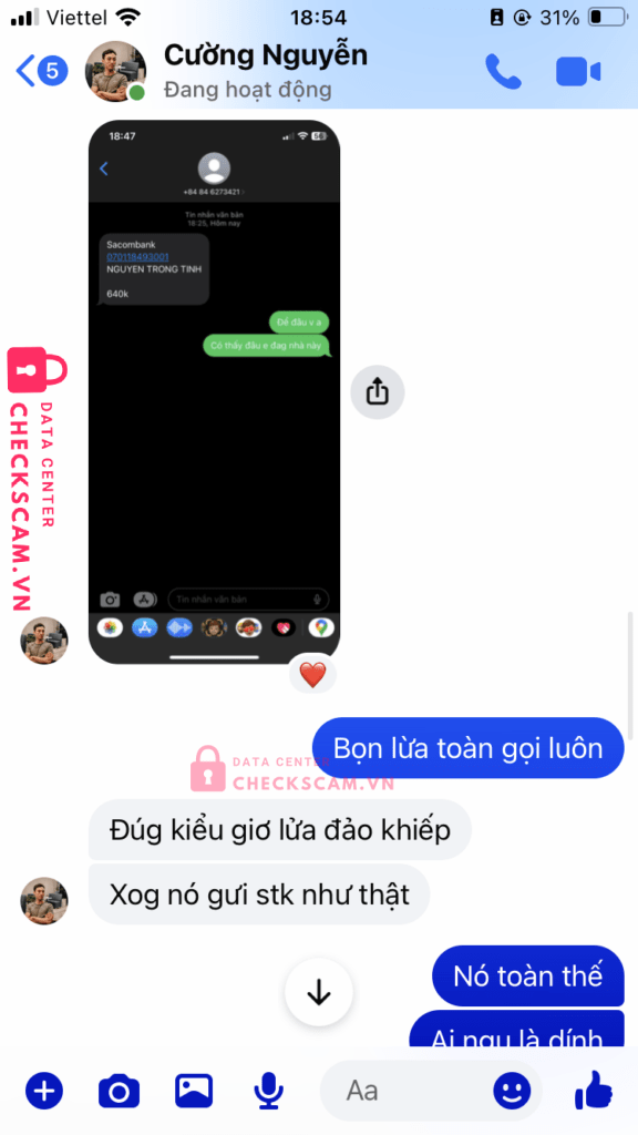 070118493001 Nguyen Trong Tinh Sacombank bị cảnh báo lừa đảo scam
