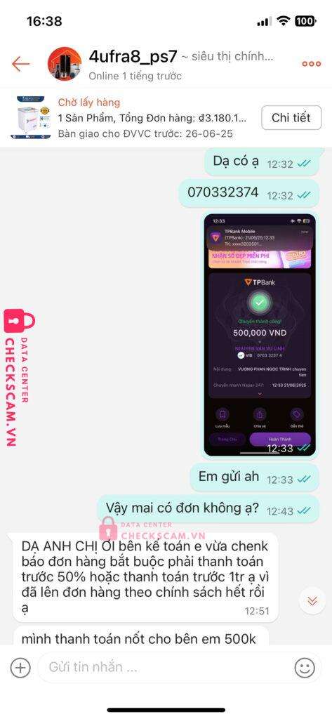 070332374 NGUYEN VAN VU LINH VIB bị cảnh báo lừa đảo scam