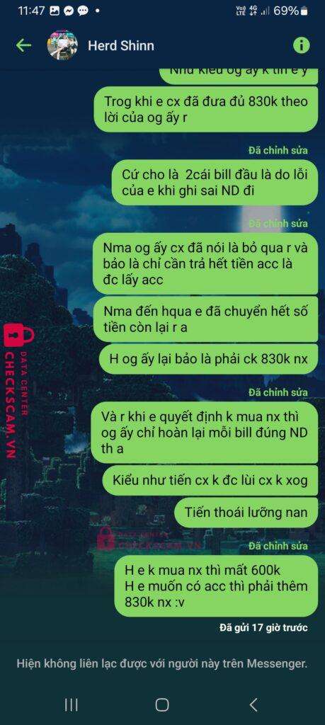 070817320 Tran Van Dung VIB bị cảnh báo lừa đảo scam