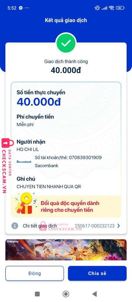 070839301909 HO CHI LIL Sacombank bị cảnh báo lừa đảo scam