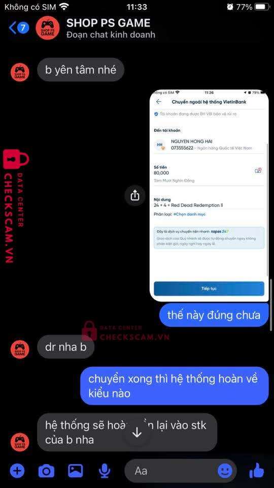 073555622 Nguyen Hong Hai VIB bị cảnh báo lừa đảo scam
