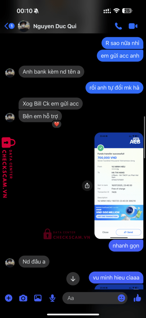 074427370001 Ha Thi Hang LP BANK bị cảnh báo lừa đảo scam