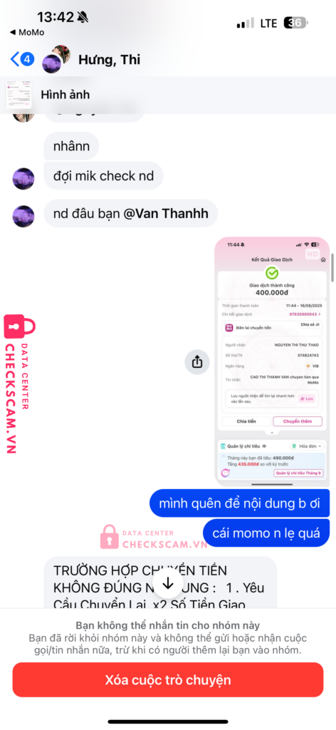 074824743 NGUYEN THI THU THAO VIB bị cảnh báo lừa đảo scam