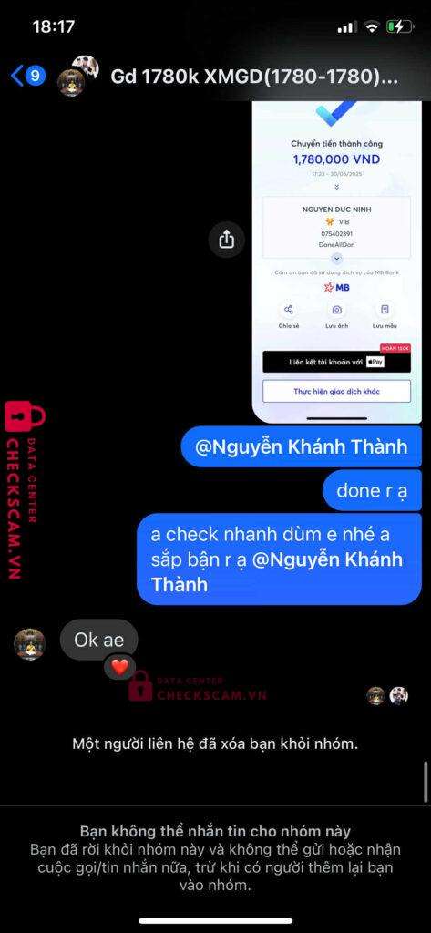 075402391 NGUYEN DUC NINH VIB bị cảnh báo lừa đảo scam