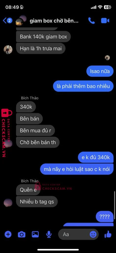 076987256 TRAN BICH THAO VIB bị cảnh báo lừa đảo scam