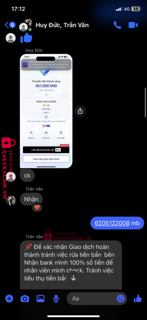 077076762 TRAN VAN LUONG VIB bị cảnh báo lừa đảo scam