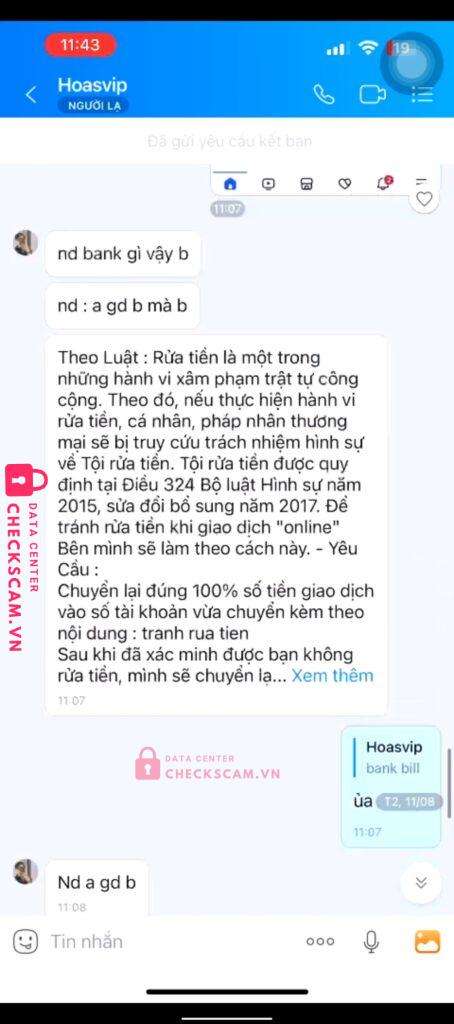 0773500236 TRAN VIET HOANG MB bị cảnh báo lừa đảo scam