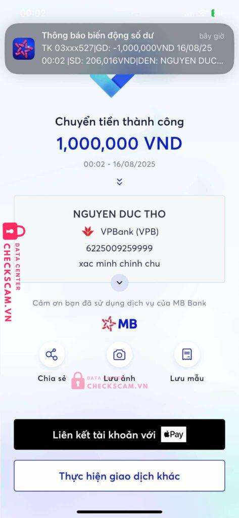 0774310127 NGUYEN DUC THO Momo bị cảnh báo lừa đảo scam