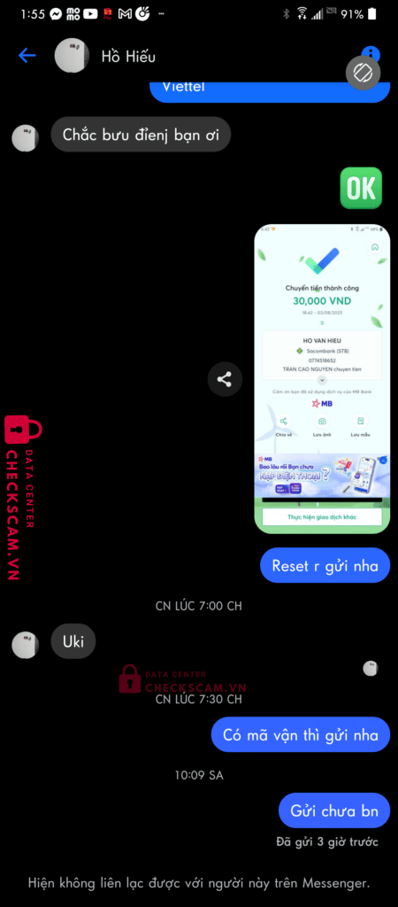 0774518652 HO VAN HIEU Sacombank bị cảnh báo lừa đảo scam