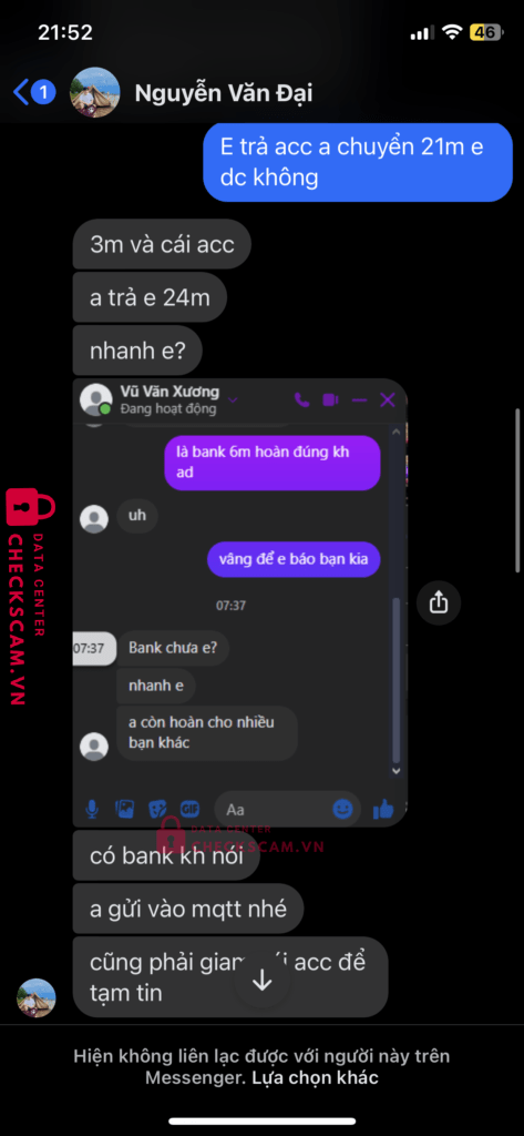 0776603388 NGUYEN VAN DAI VIB bị cảnh báo lừa đảo scam