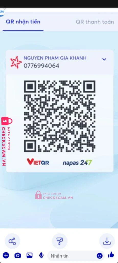 0776994064 NGUYEN PHAM GIA KHANH MB bị cảnh báo lừa đảo scam