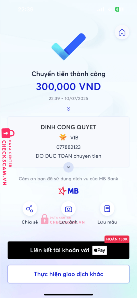 077882123 DINH CONG QUYET VIB bị cảnh báo lừa đảo scam