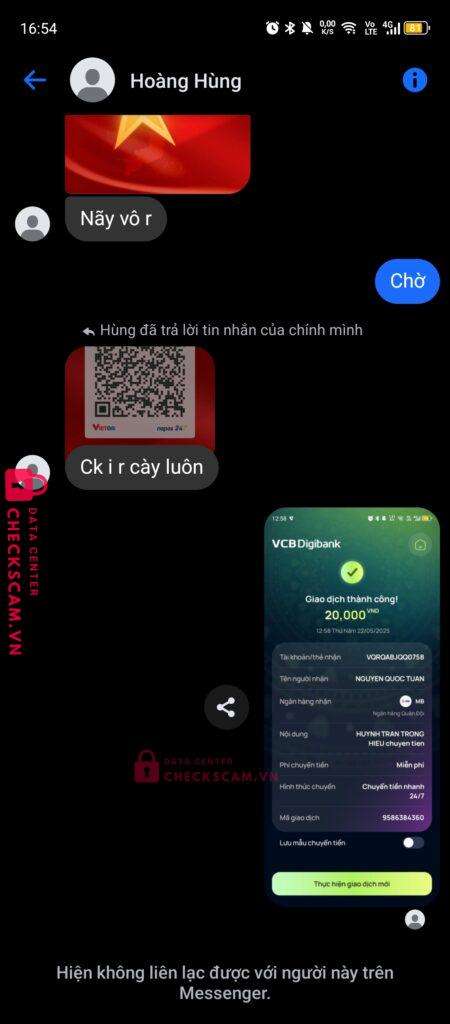 0793395797 Nguyen Quoc Tuan MB bị cảnh báo lừa đảo scam