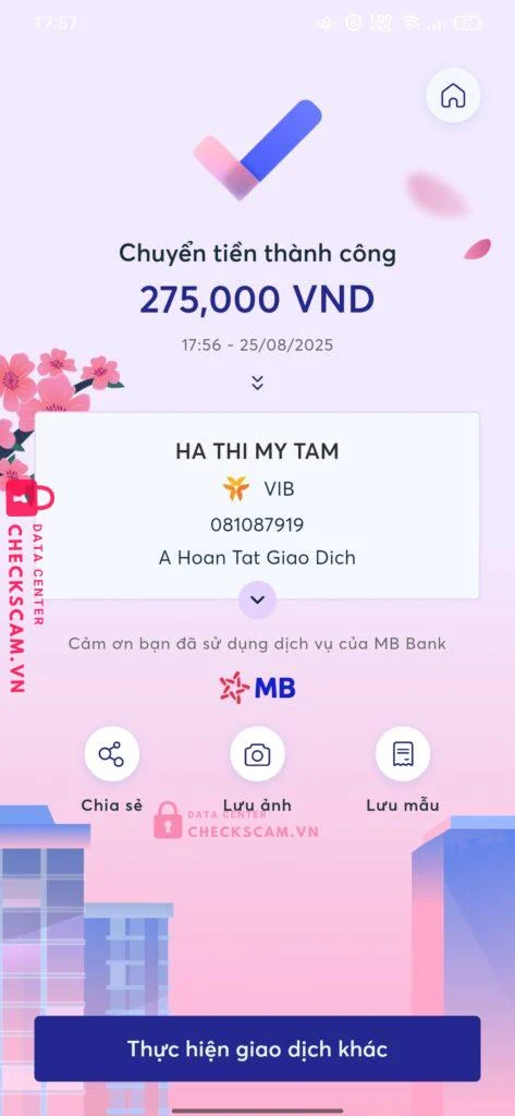 081087919 Ha Thi My Tam VIB bị cảnh báo lừa đảo scam