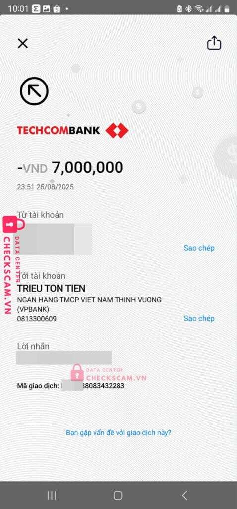0813300609 Trieu Ton Tien VP BANK bị cảnh báo lừa đảo scam