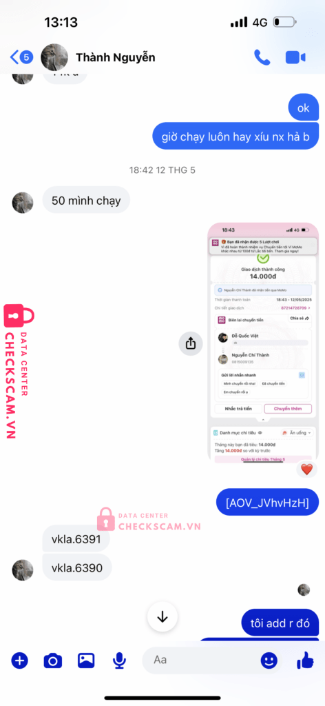 0815009135 Nguyen Chi Thanh Momo bị cảnh báo lừa đảo scam