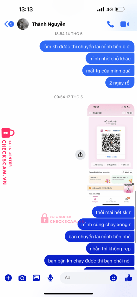 0815009135 Nguyen Chi Thanh Momo bị cảnh báo lừa đảo scam