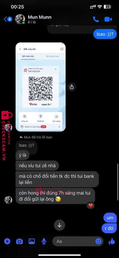 0817083339 Dinh Thi Gia Han MB bị cảnh báo lừa đảo scam