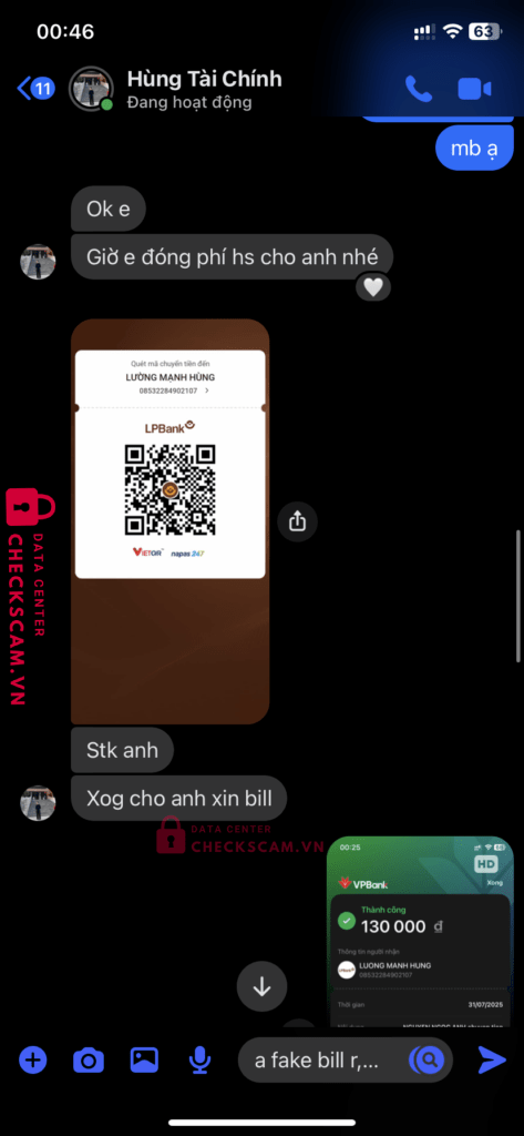 08532284902107 LUONG MANH HUNG LP Bank bị cảnh báo lừa đảo scam