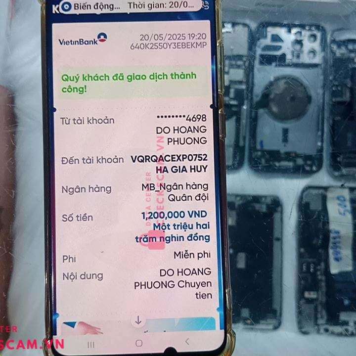 0865599912 Ha Gia Huy MB bị cảnh báo lừa đảo scam