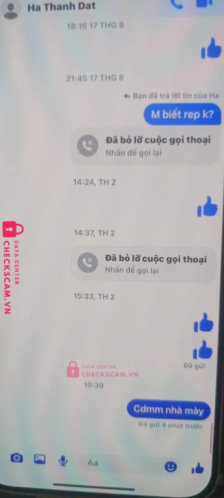 0868951811 HA THANH DAT MB bị cảnh báo lừa đảo scam