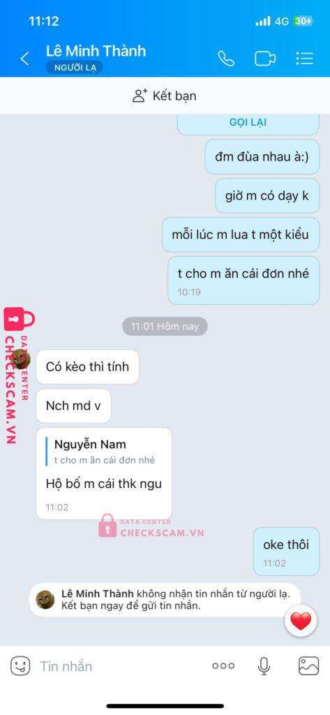 0888910543 LE MINH THANH MB bị cảnh báo lừa đảo scam