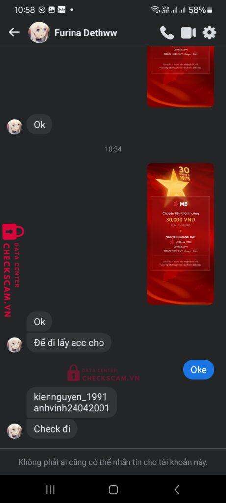0898564891 Nguyen Quang Dat MB bị cảnh báo lừa đảo scam