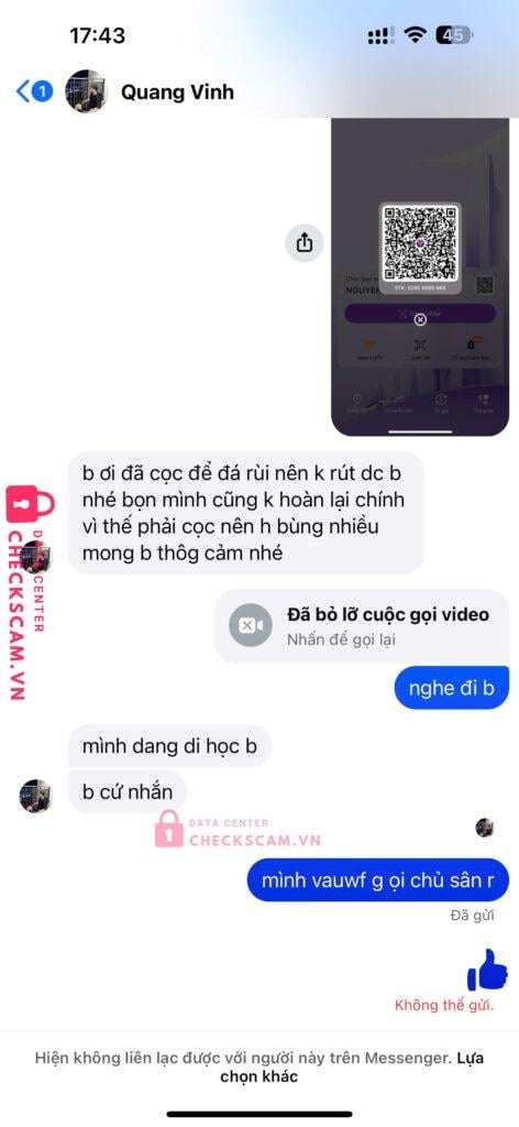 09021599742009 Nguyen Quang Vinh MB bị cảnh báo lừa đảo scam