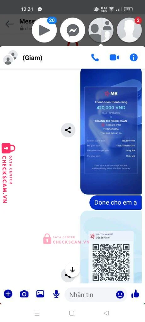 0912399999 NGUYEN DUY HIEU MB bị cảnh báo lừa đảo scam