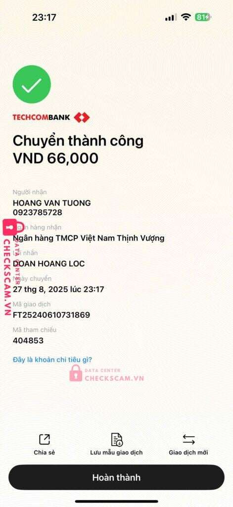 0923785728 Hoang Van Tuong VP BANK bị cảnh báo lừa đảo scam
