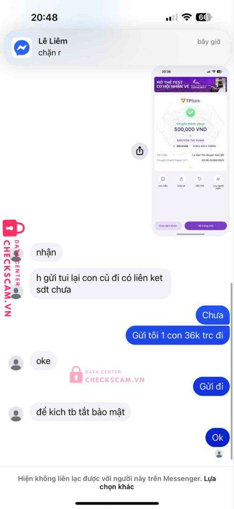 0925040451 NGUYEN THI XUAN MB BANK bị cảnh báo lừa đảo scam