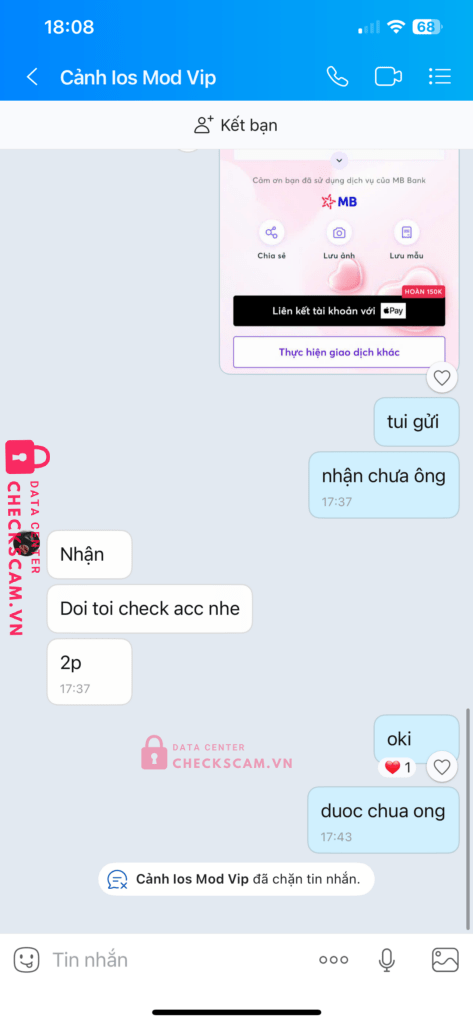 0943211328 NGUYEN TUAN DUY MB bị cảnh báo lừa đảo scam