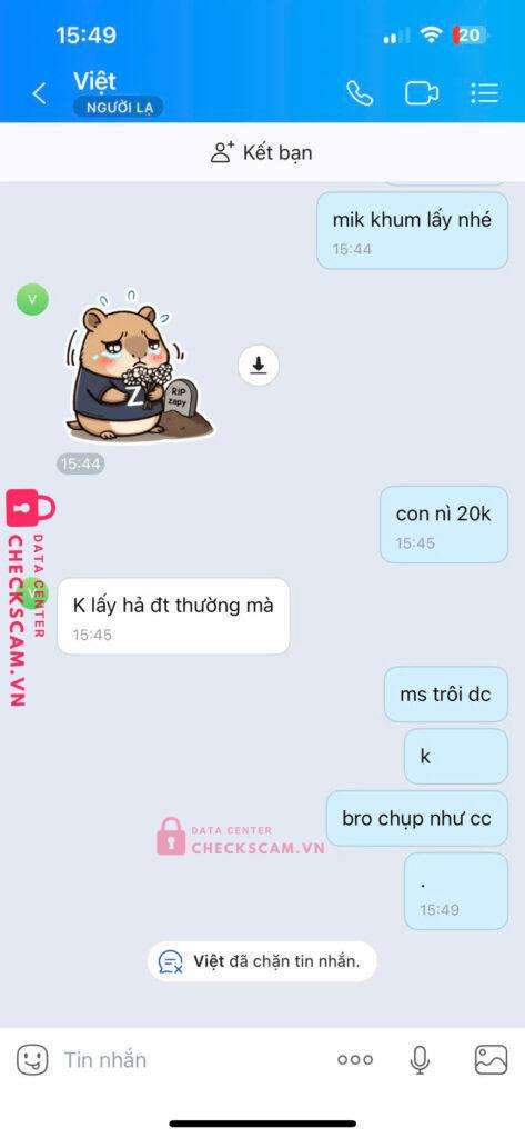 0943387992 LUONG QUOC VIET MB bị cảnh báo lừa đảo scam