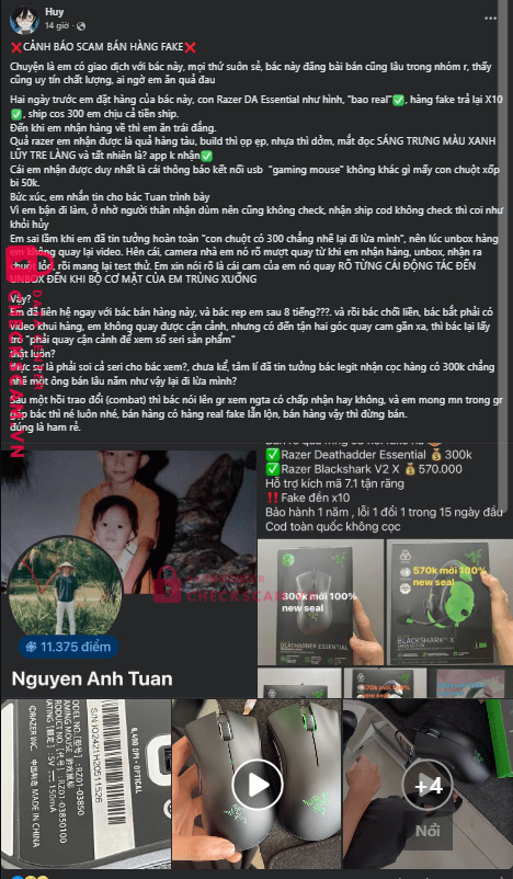 0949488977 NGUYEN ANH TUAN MB bị cảnh báo lừa đảo scam