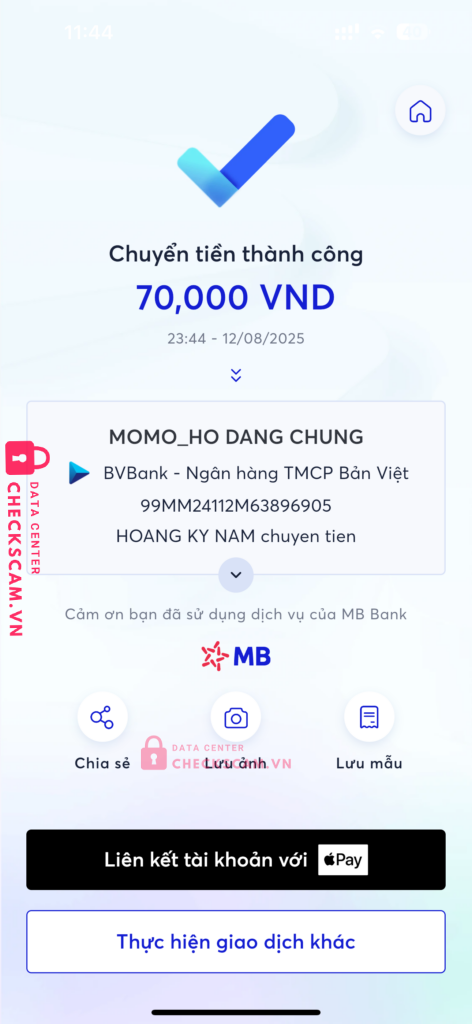 0962890938 HO DANG CHUNG BV BANK bị cảnh báo lừa đảo scam