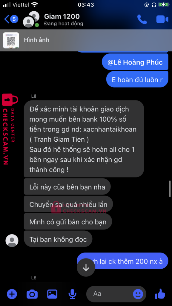 0968715640 PHAM HAO MB bị cảnh báo lừa đảo scam