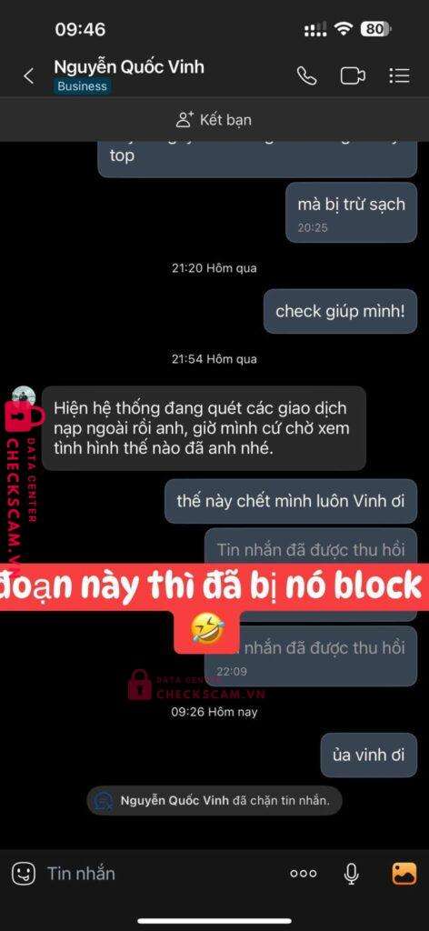 0988419999 NGUYEN QUOC VINH MB bị cảnh báo lừa đảo scam