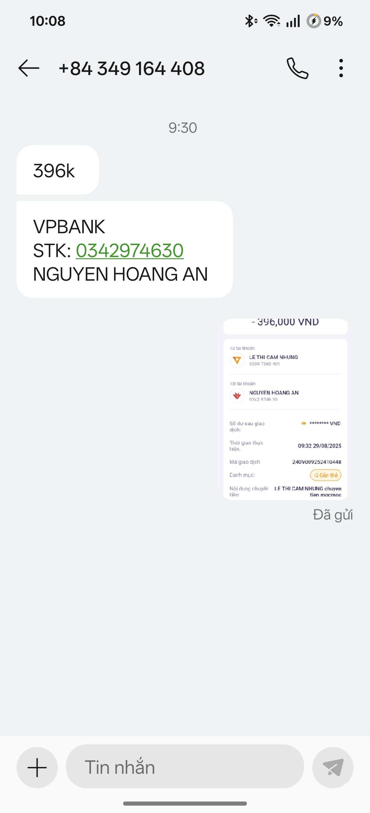 0342974630 Nguyen Hoang An VP BANK bị cảnh báo lừa đảo scam